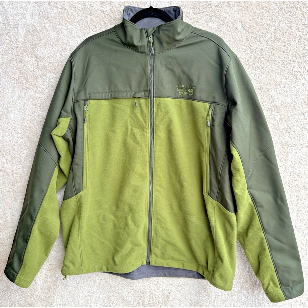 Mountain Hardwear Tech II Jacket Mens XL Green Windstopper Softshell Fleece
